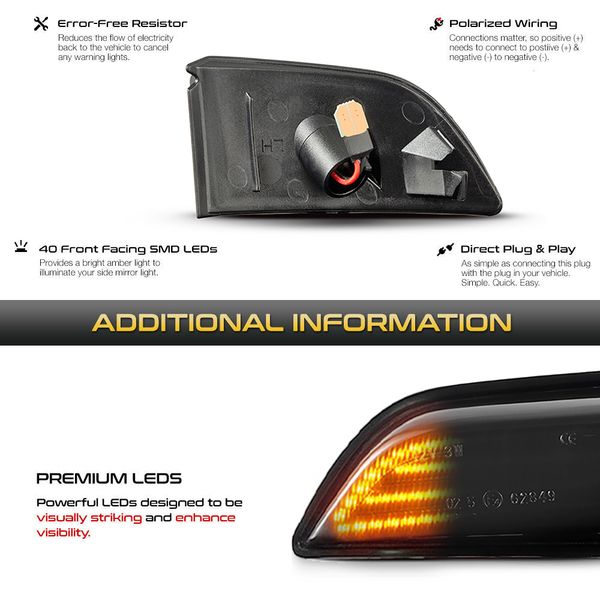 2 части Светодиодный сигнал динамического поворота для Volvo XC60 OEM# 31217288 31217289