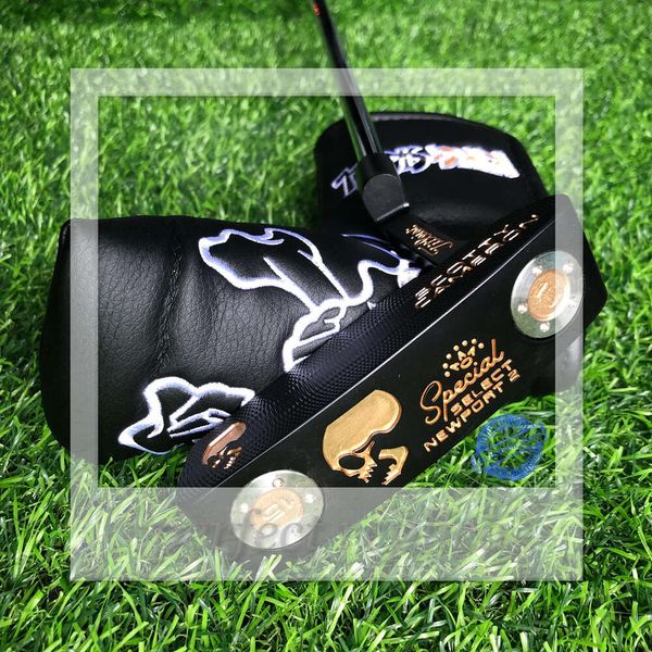 Scotty Putter Men's Golf Skull Skull Gold, destro de alta qualidade 32/33/34/35 polegadas com cobertura com logotipo 131