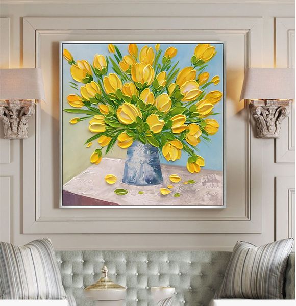 Coloful Blumen Leinwand Malerei Vase Poster Drucke Hausdekoration Stillleben Wandkunst Bild für Wohnzimmer Esszimmer Schlafzimmer