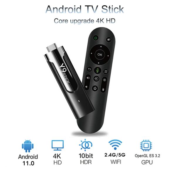 Kutu M98 Y9 TV Stick Android 11 Amlogic S905Y4 HD 4K 3D Çift WiFi Dil Uzaktan Kumanda Medya Oyuncu Akıllı TV Kutusu