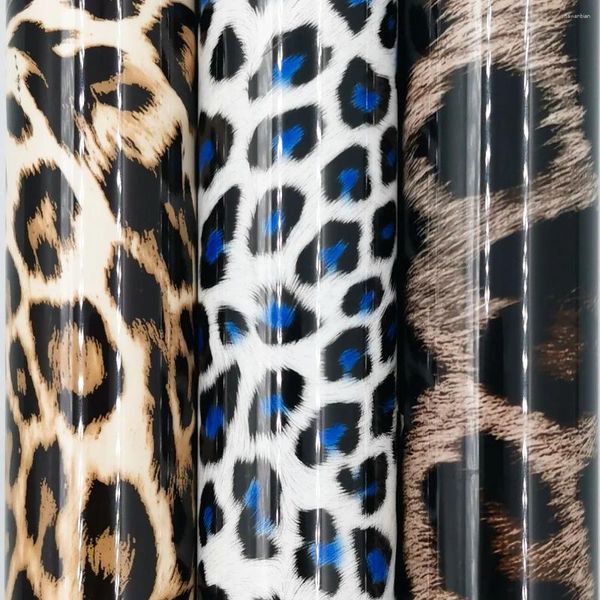 Adesivos de janela 50cm x100cm de leopardo TPU transferência de calor ferro em filme htv cricut para camiseta têxtil saco de roupas de natal decoração de natal