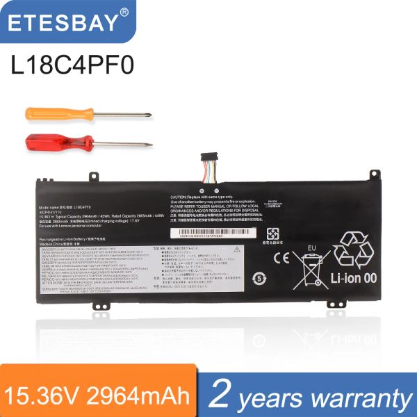 Batterie ETesbay L18C4PF0 Batteria per laptop per Lenovo Thinkbook 13SIML 13SIWL 14SIML 14SIWL 20RR 20RS 20R9 20RM Serie 2964MAH/45WH