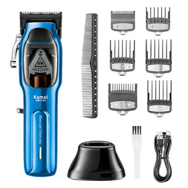 Aparadores originais kemeei totalmente automática apartador de cabelo masculino de cabelo masculino armário de barba barba barba / sem fio barbeiro elétrico recarregável