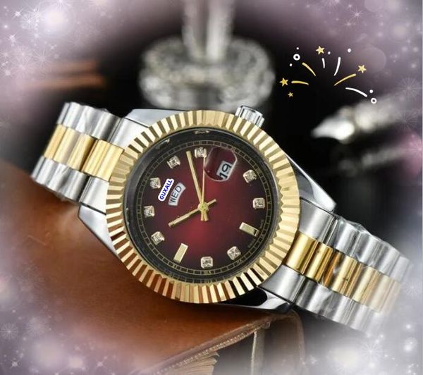 Beliebte automatische Datum Männer Frauen Unisex Uhren Luxus Edelstahl Quarz Bewegung Uhr Auto Date Datum Uhrzeit Super 24 Stunden Kalender Armbandwatch Montre de Luxe