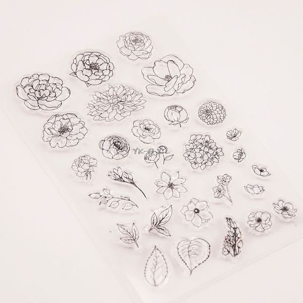 Blume Silicon Clear Seal Stempel DIY Scrapbooking Präge Fotoalbum Dekorative Papierkarte Handwerk Kunst handgefertigtes Geschenk