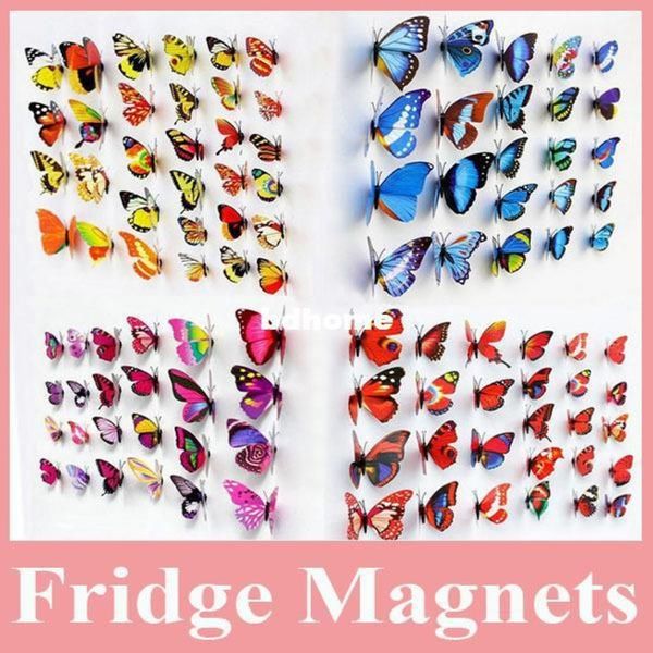 Vendi 100 pezzi molto bella magnete a farfalla artificiale decorativa per decorazione frigo magnete farfalla per decorazioni308u
