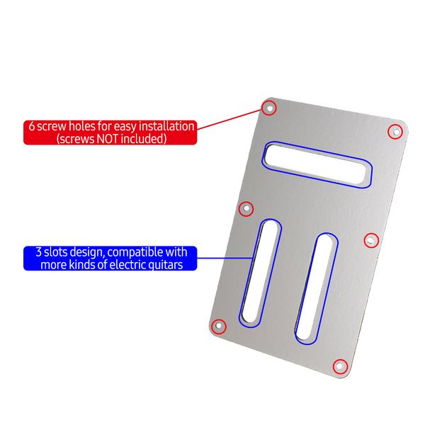 6 orifícios 3 slots guitarra elétrica Placa traseira Tremolo Cavidade de mola traseira Circuito Circuito Fiação protetora Tampa traseira Acessório