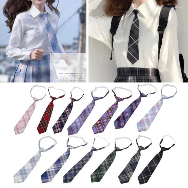 Бабочка женские клетки Jk галстук японской галстук в стиле Симпатичная форма школьные галстуки