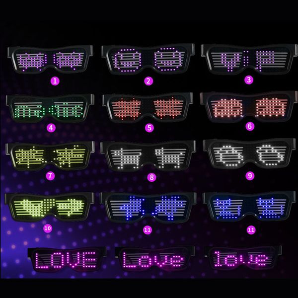 Magic Bluetooth LED Party Brille App Steuerelement Luminous Brille EMD DJ Elektrische Silben Party Augenbrillen