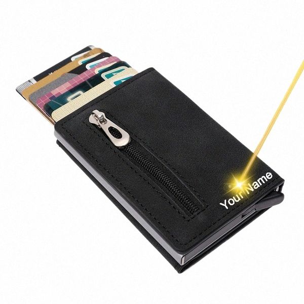 Bycobecy RFID Smart Wallet Credit Card Card Nome Custom Men Woman Woman Piclutore Pop -Up Minimalist Wallet Coins Borse 157W#
