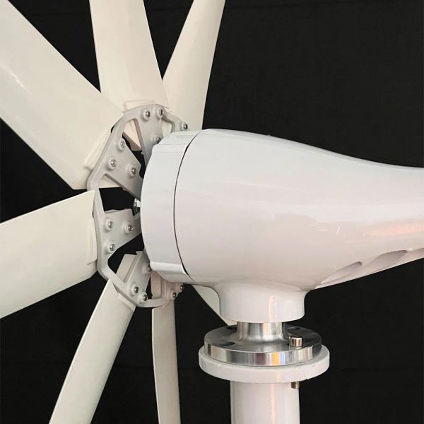 Generatore di turbine eoliche 12V 24V 48V 1000W Moschi a vento di energia alternativi gratuiti con controller ibrido MPPT 8 lame