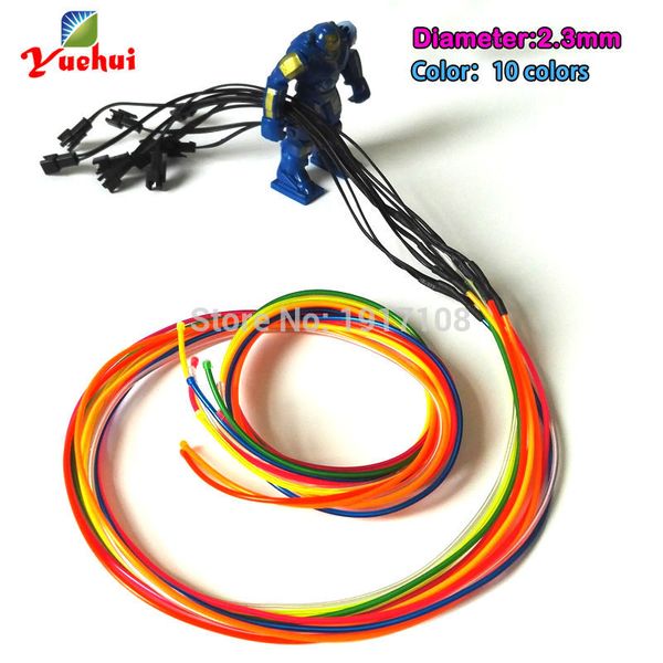 Mais novo para brinquedos de carro DIY/abastecimento de festa de brilho artesanal 2,3mm 1 metro x 5Pieces Multicolor Crazy El Wire Flexible Neno Light