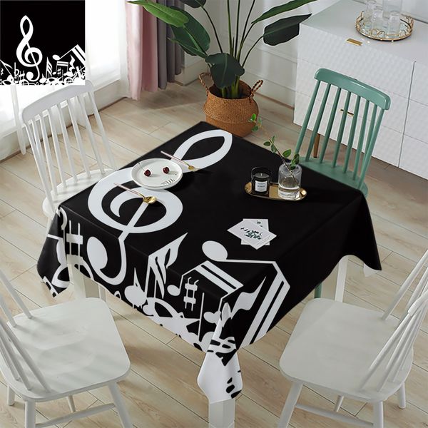 Nota musical Black White Spandex Chave Chave Office Banquet Chair Cobertora Tampa da cadeira de cadeira para sala de jantar