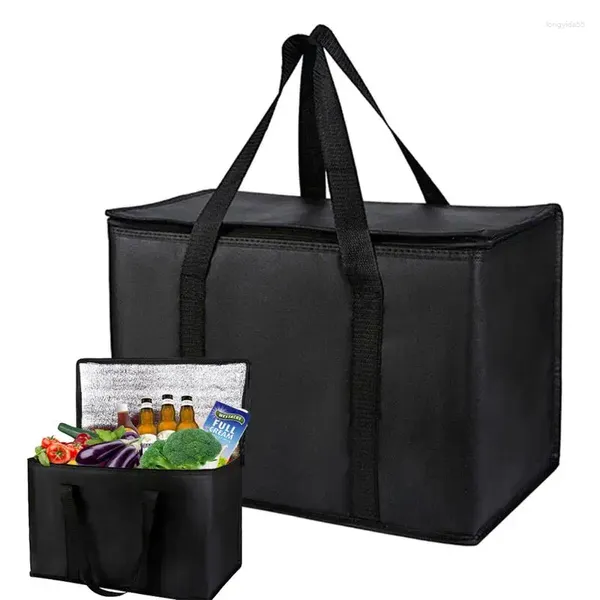 Gıda Teslimatı İçin Yalıtılmış Depolama Torbaları Taşınabilir Öğle Yemeği Termal Yalıtım Kutusu Slip olmayan saplı soğutucu çanta