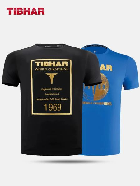 Camisetas autênticas tibhar 1969 roupas de tênis de mesa para homens roupas de camiseta curta camiseta curta camisa de pingue-pongue camisas esportivas