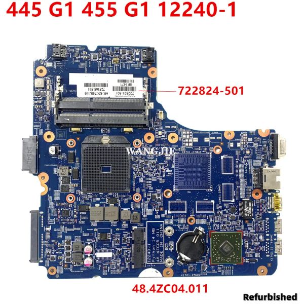 Placa -mãe reformada 122401 48.4ZC04.011 PrainBoard para HP Probeok 445 G1 455 G1 Placa -mãe laptop 722824601 722824501 722824001