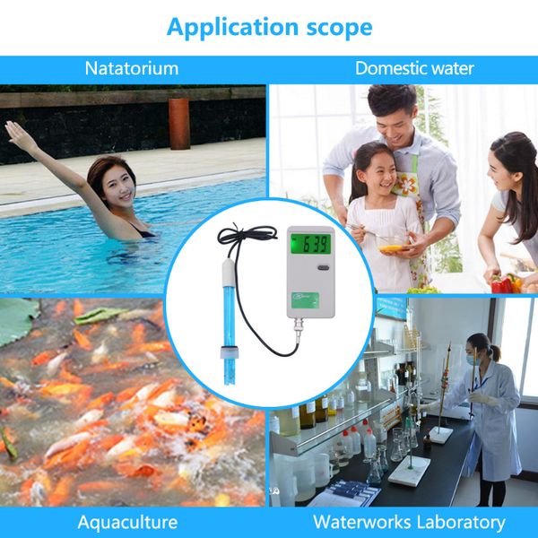 YIERYI PH-3012 PH-3012 PH METURE LCD Visualizzazione della qualità dell'acqua Monitoraggio tester di acidità per l'acquario Biologia biologica con spina