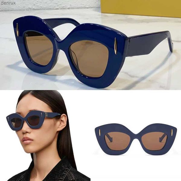 Sonnenbrille modische Acetat -Bildschirm Sonnenbrille mit einem goldenen lo anagran rechteckigen Rahmen auf dem Arm einzigartige breite Lünette LW40127I Männer und Frauen Urlaubsreise Ga