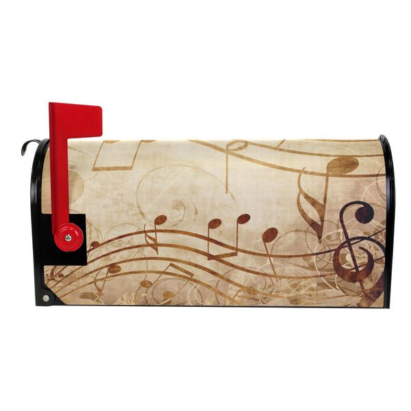 Notas de música de piano vintage Caixa de correio magnética CAPELA CAILWRAP GARDENCE Decoração para casa para tamanho externo Tamanho padrão Post Letter Caixa