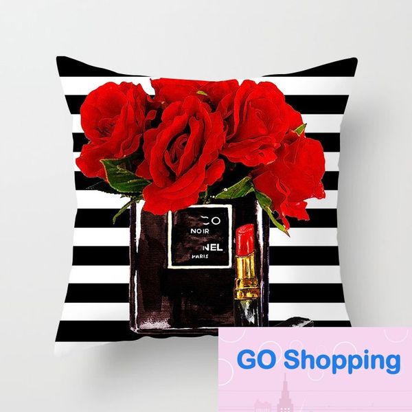 Neuankömmlinge Home Throw Pillowcase Parfüm Flasche Kissenbezüge Wohnzimmer Sofa Dekoration Kissenbezüge Kissen