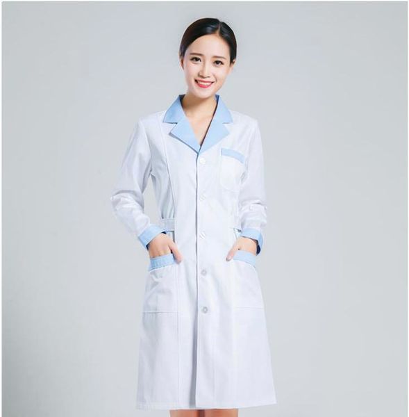 NEU 2021 UNISEX White Coat Labor Labor Krankenhaus Arzt schlanker Krankenschwester Uniform Spa Uniform Uniform Uniform Peelings Medizinische Uniformen Frauen Frauen