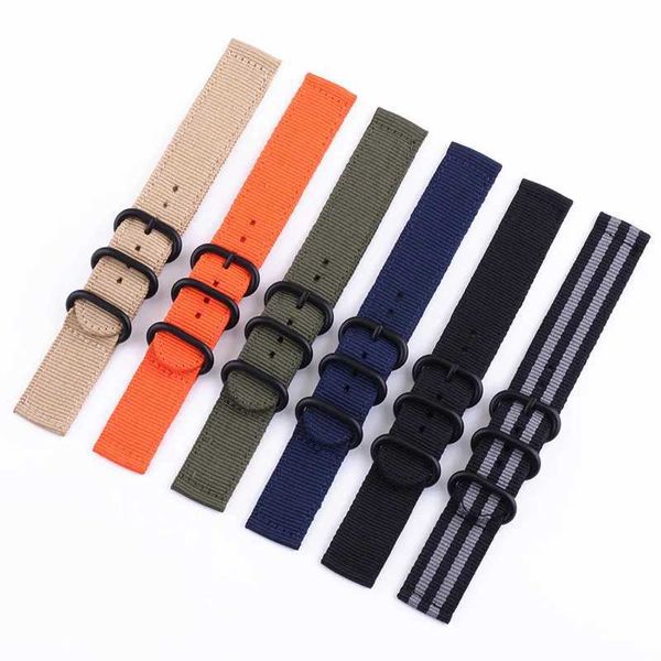 Посмотреть полосы Nylon Watch Band 18 мм 20 мм 22 -мм 24 -мм запасной часовой ремешок для Samsung Gear Amaste Moto Universal Bracelet с PINSL2404