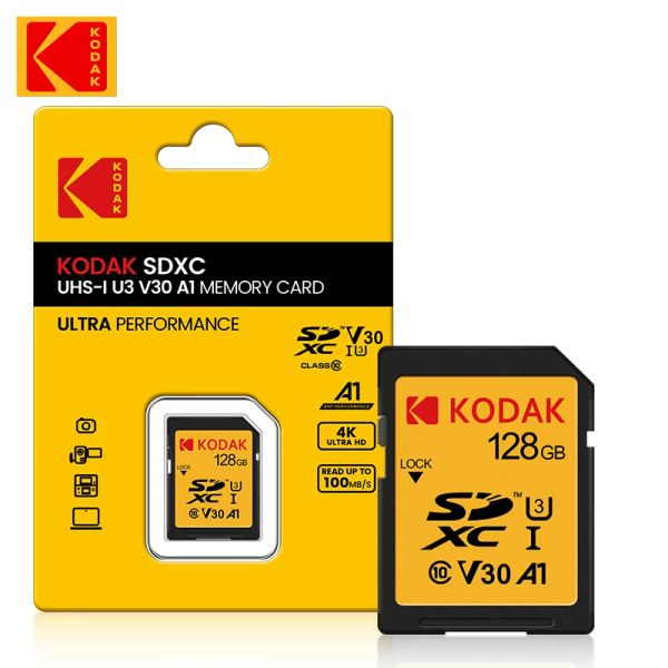 Karten Kodak Ultra SD -Karte 128 GB SDXC SD CLASS10 FLASH MEMOR CARD SD Karten 4K SDHC Full HD Video Flash Micro TF SD -Karte für Kamera -PC