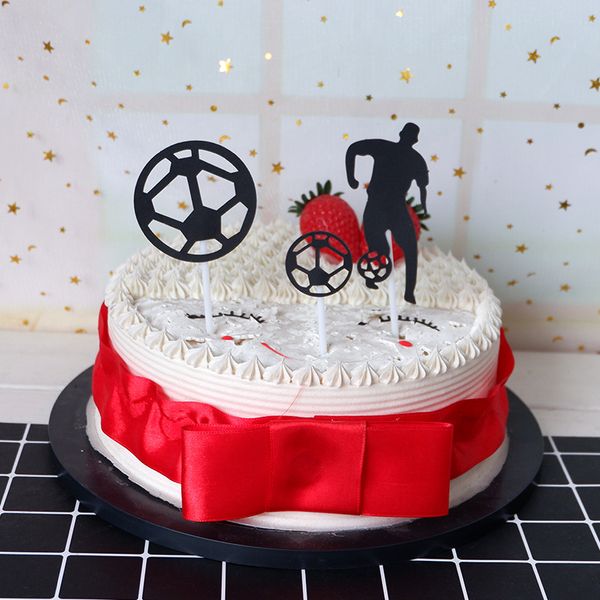 Ins New Football Cake Toper Creative Soccer Kids Happy Birthday Cake Flaggen für Jungen Geburtstagssportfeier Diy Cake Dekorationen