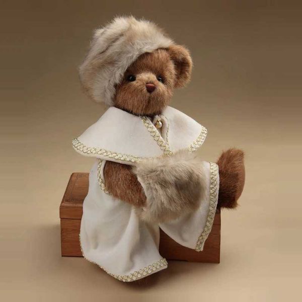 Dolls de pelúcia nobre mulher teddy urso uniforme militar urso articulação movimento mole brinquedo urso preenchendo animal criança aniversário brinquedo decoração j240410