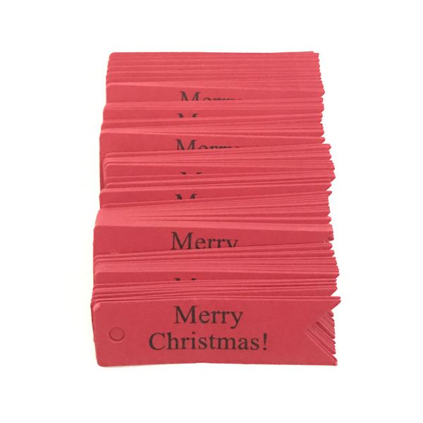 100 pezzi/lotto tag di imballaggio marrone rosso Christma Hang Tag Kraft Tag e tag da regalo etichette tag da regalo per coda di pesce bandiera 7x2cm 7x2cm