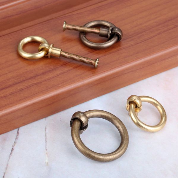 2 pezzi 20/25/30/35 mm Gioielli vintage Bello per anelli mobili Armadio Armadio Porta del guardaroba tirano maniglia in ottone/bronzo antico