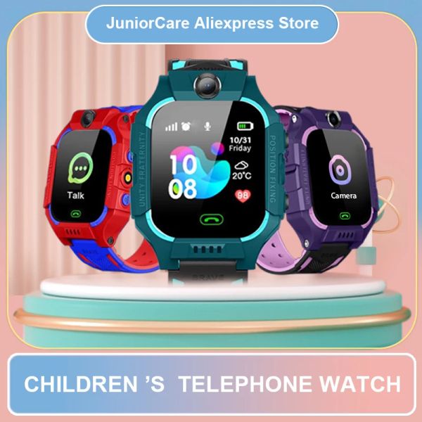 Смотреть Kids Smart Watch 2G SIM -карта SOS CALL PHONE SMARTWATCH для детей Фото водонепроницаемое местоположение камеры подарка для мальчика для мальчика