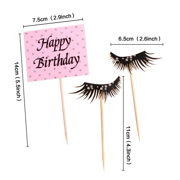 Parfüm Lippenstift Make -up Pinsel Kuchen Tope DIY Frauen Cupcake Kuchen Flaggen Kinder Mädchen alles Gute zum Geburtstag Braut Party Backen DIY Dekor