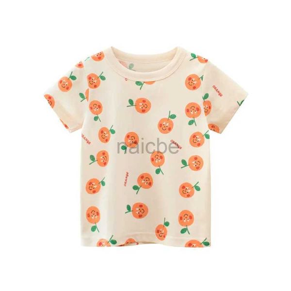 Camisetas 2-8t criança criança garotas meninas roupas laranja impressão camiseta