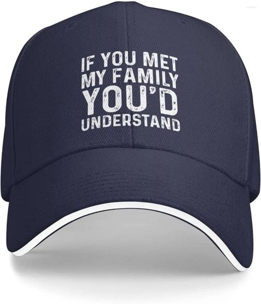 Capas de bola se você conhecesse minha família, você entenderia o chapéu para mulheres, o pai chapé ajustável
