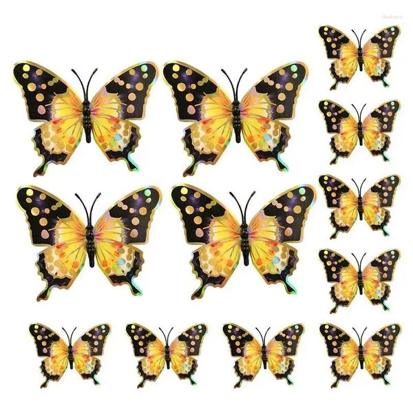 Украшение вечеринки 3D Butterfly Wall Creative Sticker Double Sayer Butterflies Stickers Свадебная гостиная