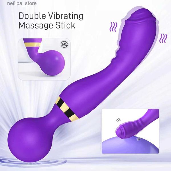 Andere Gesundheit Schönheitspunkte Magie Zauberstab 20 Geschwindigkeiten leistungsstarker Dildos Vibrator Dual Motor großer G-Punkt AV-Massager-Klitoris-Stimulator für Frauen Erwachsene Erwachsene Toys L410