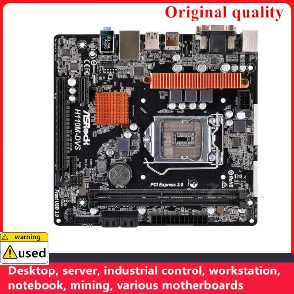 Материнские платы, используемые для Asrock H110MDVS R2.0 Материнские платы LGA 1151 DDR4 32GB MATX для Intel H110 Desktop Mainboard SATA III USB3.0