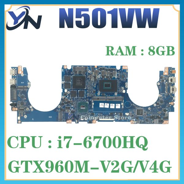 Anakart G501V ASUS N501VW G501VW G58V UX501V UX501VW Dizüstü Bilgisayar Anakart N501V Ana Kurulu Testi Tamam I76700HQ CPU 8GBRAM GTX960M2G/4G