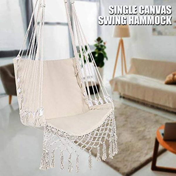 Hamak Sandalye Nordic Hammock Güvenlik Bej Salıncak Halat Mobilyaları Açık İç Mekan Asılı Sandalye Ev Bahçe Koltuğu Çocuk Yetişkinleri