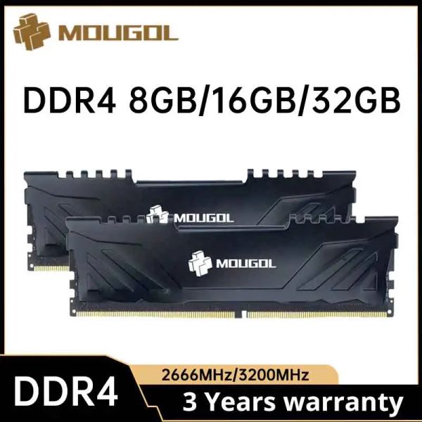 RAMS MONGOL NOVO RAM DDR4 4GB 8GB 16GB 32GB 2666MHZ 3200MHZ 1,35V BARMAGEM DE MEMÓRIA DO CANAL DO DualChannel com colete de radiador