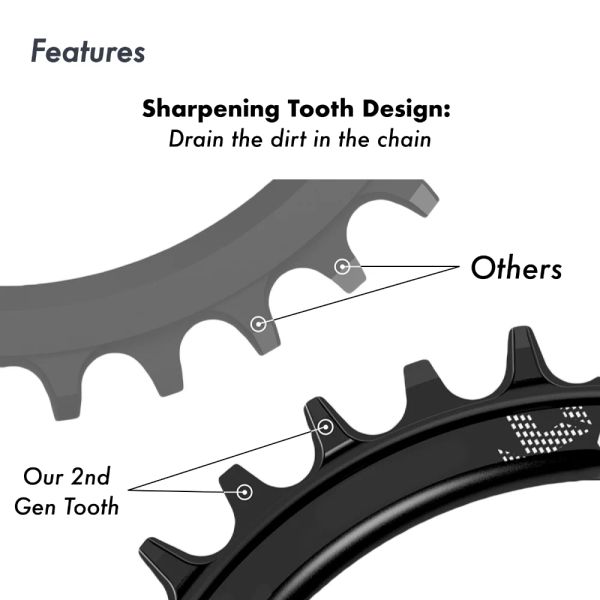 Deckas Bike Chainring Rodada 104 BCD 30T 32T 34T 36T 38T 40T 46 48 50T MTB ROAD BIKENT CHINECHELTHEL