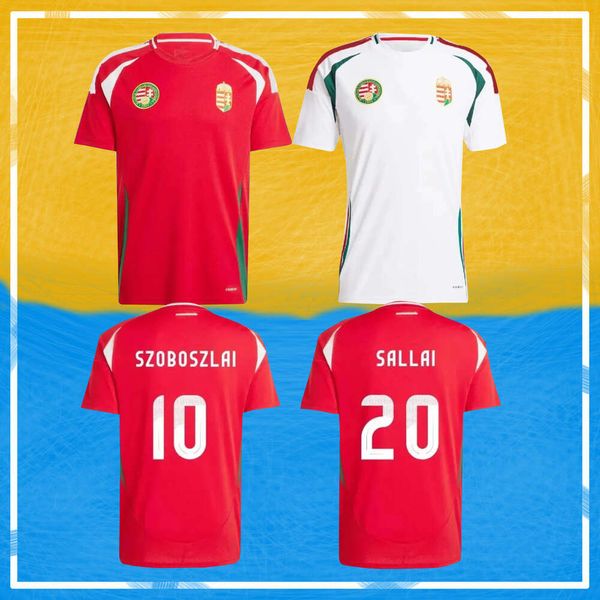 2024 2025 Euro Coppa Camisetas Ungheria Mia da calcio UNGARIAN SEMPA ONGARIAN SETTA Rossa Away Away White Szoboszlai Shirt di calcio Gazdag Roland