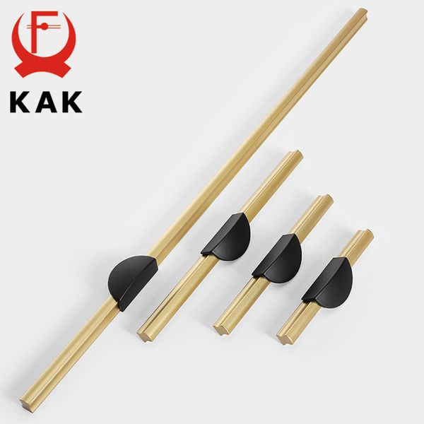 Kak Black Long Furniture Handle 1000mm Gold Kitchen Handles Porta do armário Puxa o hardware de gaveta de liga de alumínio