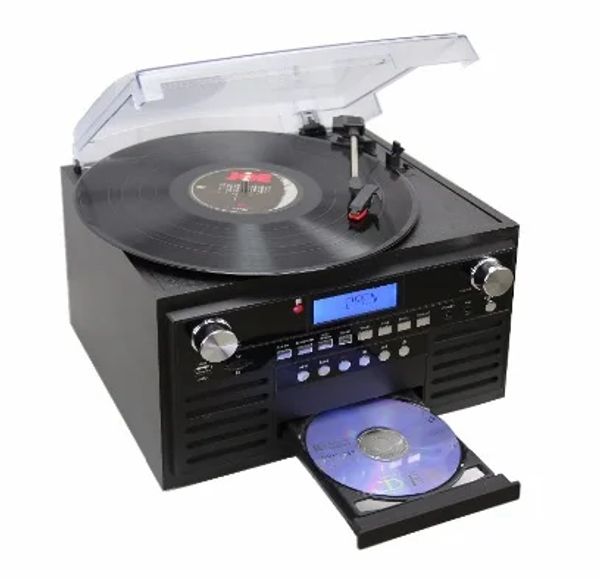 Turntables Yeni En Çok Satan Tasarım Hoparlörleri Allinone Vinil Turntable CD Kaydedici Bluetooth Radyo Kaset Çalar