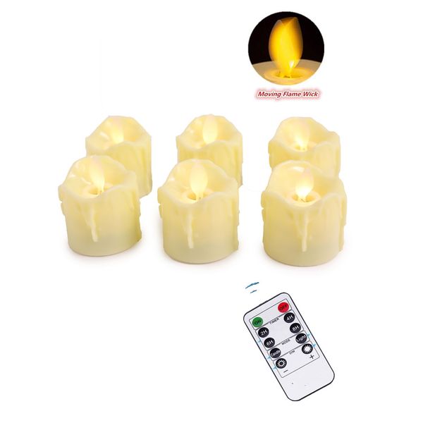 Pacote de 4 controle de controle remoto de controle de movimentação de velas tealight, bateria operava pequenas velas de chama de dança falsa para o titular decort