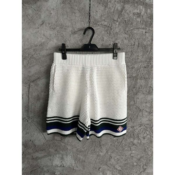 Casablanca gestreifte Strickhöhlen Shorts Sommer Straight Bein Sporthosen lässig lose Shorts Casa