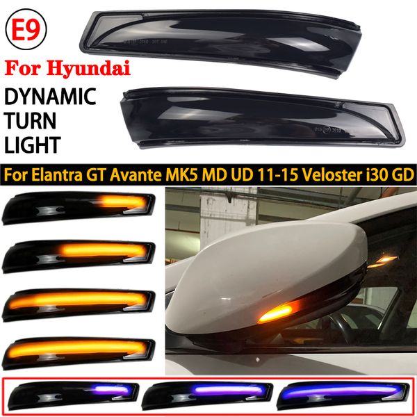 Dynamic Torn Segnale Light Specchio laterale Lampada sequenziale Indicatore di lampeggiatore per Hyundai Elantra GT AVANTE MK5 MD UD Veloster I30 GD