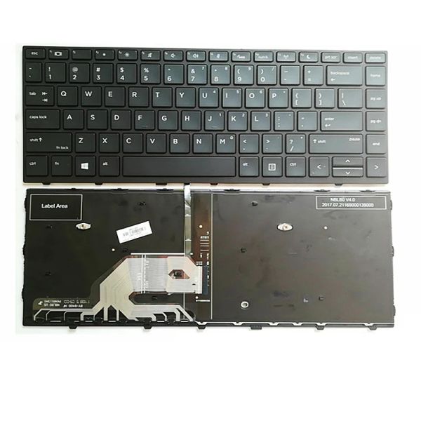 Teclado para laptop US teclado para HP Probook 430 G5 440 G5 445 G5 Luz de fundo inglês