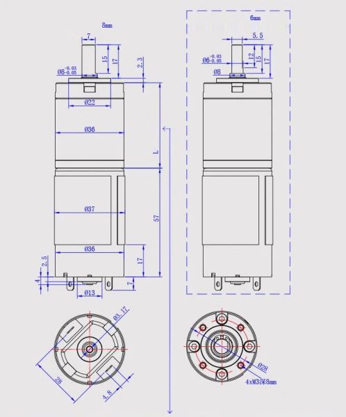 Toptan 36GP-555 Yüksek Tork Düşük Gürültü DC 12V 24V Gezegen Dişli Motoru